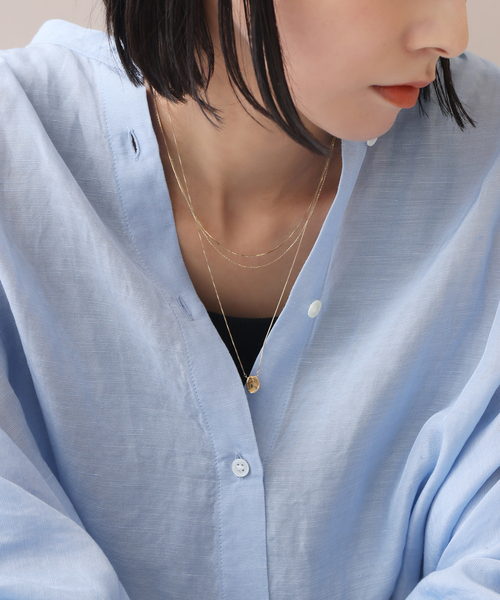 Lilas(リラ)の「10mmオーバルニュアンスモチーネックレス K10(ネックレス・レディース・ゴールド・FREE)」の12枚目の写真