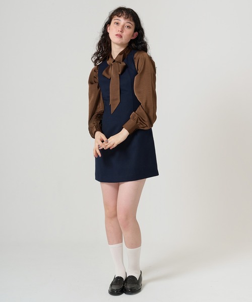 TINA：JOJUN（ティーナジョジュン）の「マルチウェイ ボウタイ付きブラウス TINA：JOJUN（シャツ/ブラウス・レディース・アイボリー/ブラウン・M）」の9枚目の写真