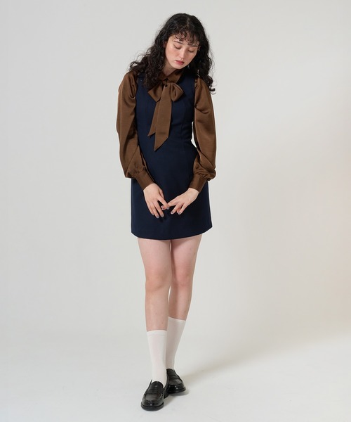 TINA：JOJUN（ティーナジョジュン）の「マルチウェイ ボウタイ付きブラウス TINA：JOJUN（シャツ/ブラウス・レディース・アイボリー/ブラウン・M）」の10枚目の写真