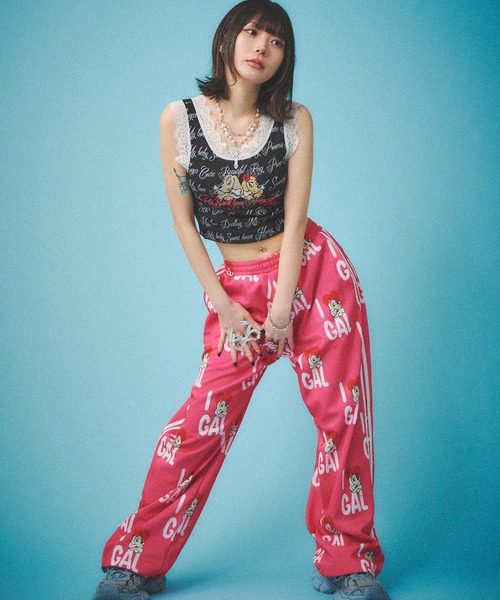 GALFY(ガルフィー)の「【GALFY/ガルフィー】 I LOVE GALジャージパンツ(その他パンツ・レディース・サックスブルー/ピンク/ブラック・FREE)」の6枚目の写真