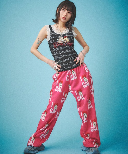 GALFY(ガルフィー)の「【GALFY/ガルフィー】 I LOVE GALジャージパンツ(その他パンツ・レディース・サックスブルー/ピンク/ブラック・FREE)」の7枚目の写真