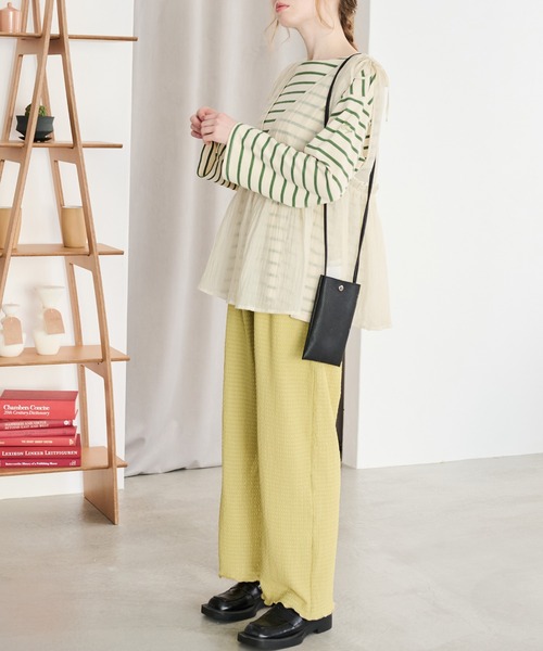 Crisp（クリスプ）の「リボンフリルシアータンク（シャツ/ブラウス・レディース・ピンク/アイボリー・FREE）」の11枚目の写真