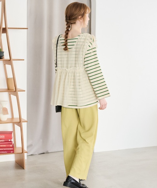 Crisp（クリスプ）の「リボンフリルシアータンク（シャツ/ブラウス・レディース・ピンク/アイボリー・FREE）」の12枚目の写真