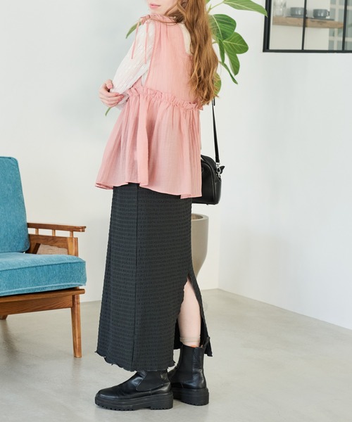 Crisp（クリスプ）の「リボンフリルシアータンク（シャツ/ブラウス・レディース・ピンク/アイボリー・FREE）」の19枚目の写真