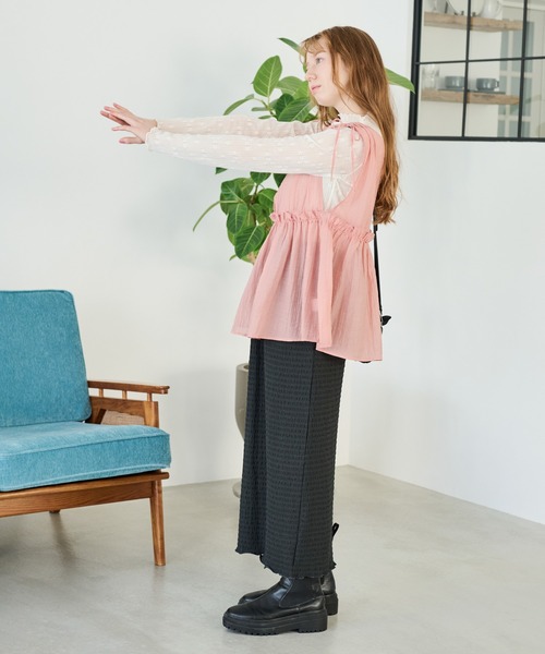 Crisp（クリスプ）の「リボンフリルシアータンク（シャツ/ブラウス・レディース・ピンク/アイボリー・FREE）」の20枚目の写真