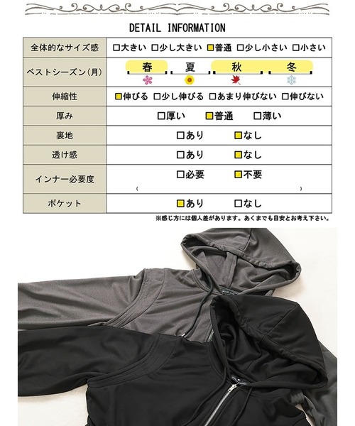 GOLDJAPAN(ゴールドジャパン)の「ウエストギャザーZIPパーカーワンピース【大きいサイズ対応】(ワンピース・レディース・ブラック/チャコール・LL/3L/4L/5L)」の20枚目の写真