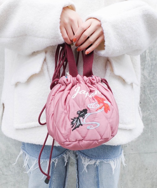HOUSTON(ヒューストン)の「HOUSTON / SATIN EFFECT BAG(CAT) / 6007W(ショルダーバッグ・レディース・ピンク/ミント/ネイビー・ONESIZE)」の3枚目の写真