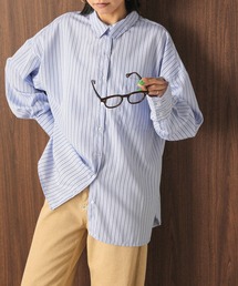 en CAnAF（エンカナフ）の「オーバーサイズ ベーシック シャツブラウス ストライプ 無地（シャツ/ブラウス）」