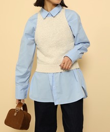 en CAnAF（エンカナフ）の「オーバーサイズ ベーシック シャツブラウス ストライプ 無地（シャツ/ブラウス）」