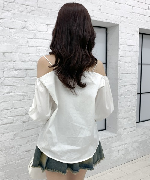 Teem Store(チームストア)の「ストラップ オフショルダー ブラウス(シャツ/ブラウス・レディース・ブラック/ホワイト・F)」の12枚目の写真