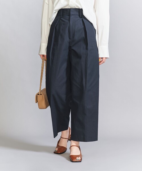 BEAUTY&YOUTH UNITED ARROWS（ビューティーアンドユースユナイテッドアローズ）の「コットンギャバ タックパンツ（チノパンツ・レディース・ネイビー/ベージュ・M/S/XS）」の7枚目の写真