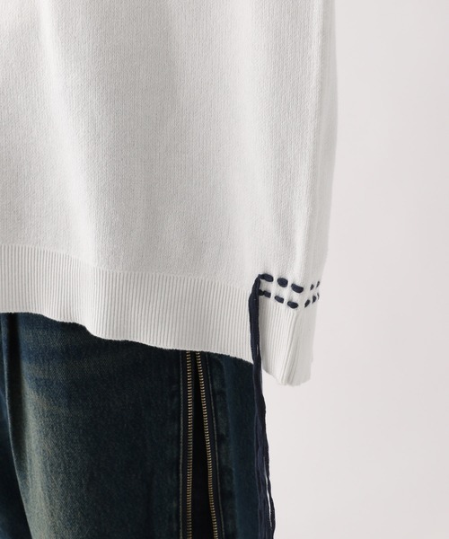 HARE（ハレ）の「Vネックステッチニットプルオーバー(HARE)（ニット/セーター・メンズ・ブラック/ホワイト/ブルー・FREE）」の21枚目の写真
