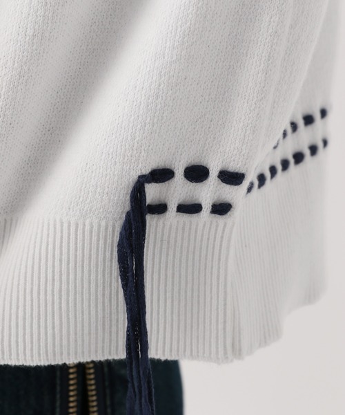 HARE（ハレ）の「Vネックステッチニットプルオーバー(HARE)（ニット/セーター・メンズ・ブラック/ホワイト/ブルー・FREE）」の22枚目の写真