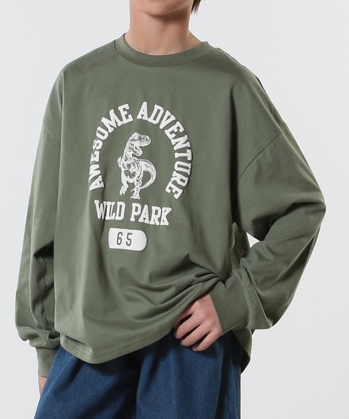 SHOO・LA・RUE（シューラルー）の「【100-150cm/洗える/兄弟リンク可】BOYSプリントアソートロンT（Tシャツ/カットソー・キッズ・ブラック/オリーブ/ブルー系その他・10/11/12/13/14/15 ）」の2枚目の写真