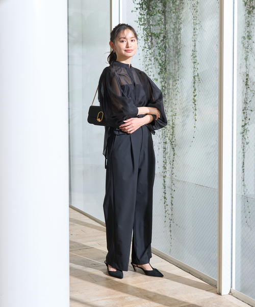 Rouge vif Anna(ルージュヴィフアンナ)の「タックボリューム袖シアーブラウス(シャツ/ブラウス・レディース・サックスブルー/ブラック/ホワイト・フリー)」の11枚目の写真