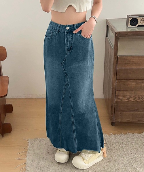 BANICO(バニコ)の「【Banico】ダメージデニムスカート(デニムスカート・レディース・ブルー・X-LARGE/SMALL/MEDIUM/LARGE)」の7枚目の写真