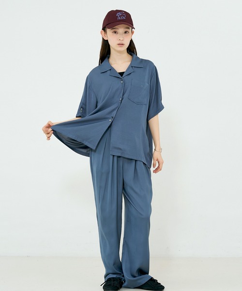 NOMINE（ノミネ）の「【セットアップ着用可】ヴィンテージサテン 開襟 シャツ（シャツ/ブラウス・レディース・チャコールグレー/マスタード/ブラウン/グレイッシュブルー/ブラウン系その他・フリー）」の21枚目の写真