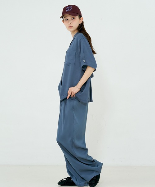 NOMINE（ノミネ）の「【セットアップ着用可】ヴィンテージサテン 開襟 シャツ（シャツ/ブラウス・レディース・チャコールグレー/マスタード/ブラウン/グレイッシュブルー/ブラウン系その他・フリー）」の20枚目の写真