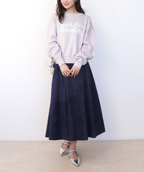 Jines(ジネス)の「SHIBAFUジャガードフレアースカート(スカート・レディース・グリーン/ネイビー/ベージュ・38)」の10枚目の写真