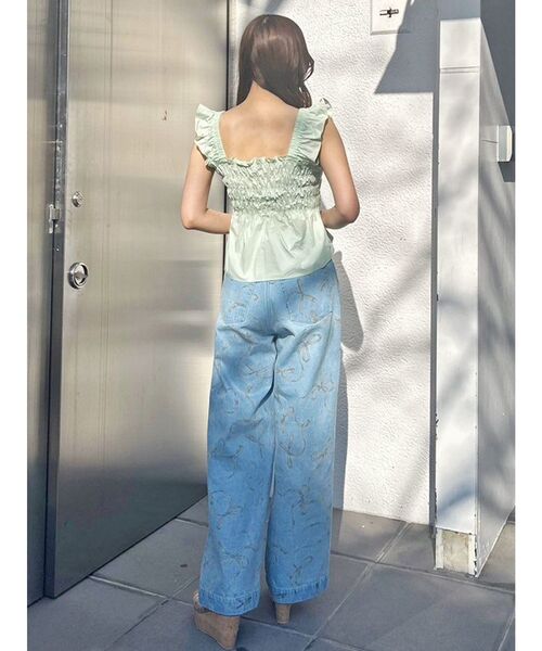 MERCURYDUO(マーキュリーデュオ)の「リボンプリントデニムパンツ(その他パンツ・レディース・インディゴブルー/ブルー・MEDIUM/SMALL)」の19枚目の写真
