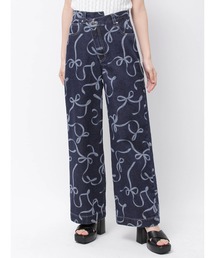 MERCURYDUO | リボンプリントデニムパンツ(その他パンツ)