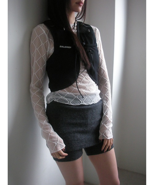 Didot.showroom（ディドット ショールーム）の「【DIDOT.】シアーダイヤレースTEE（Tシャツ/カットソー・レディース・ブラック/クリーム/ホワイト・FREE）」の2枚目の写真