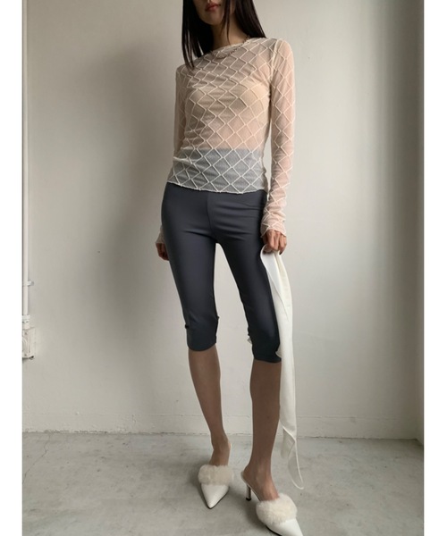 Didot.showroom（ディドット ショールーム）の「【DIDOT.】シアーダイヤレースTEE（Tシャツ/カットソー・レディース・ブラック/クリーム/ホワイト・FREE）」の12枚目の写真