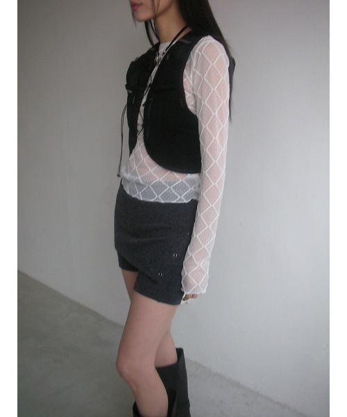 Didot.showroom（ディドット ショールーム）の「【DIDOT.】シアーダイヤレースTEE（Tシャツ/カットソー・レディース・ブラック/クリーム/ホワイト・FREE）」の22枚目の写真