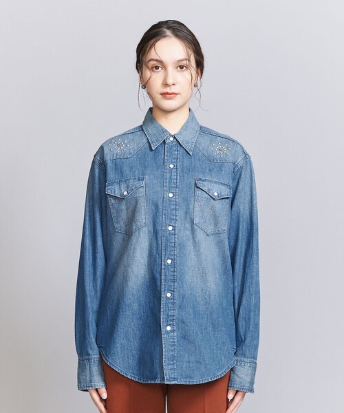 セール】＜Wrangler＞スタッズ ウエスタンデニムシャツ（シャツ