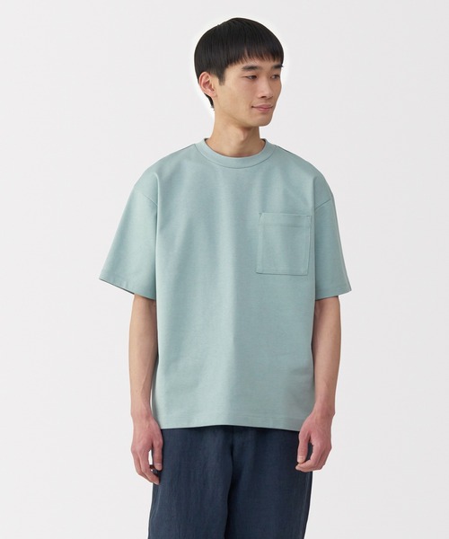 無印良品（ムジルシリョウヒン）の「紳士　涼感ＵＶカットワイド半袖Ｔシャツ（Tシャツ/カットソー・メンズ・ブラック/ホワイト/ライトグレー/ライトブルー/ライトピンク/グレー系/ブラウン系/スモーキーグリーン系/ダークグリーン/バーガンディー・S/M/L/XL）」の8枚目の写真
