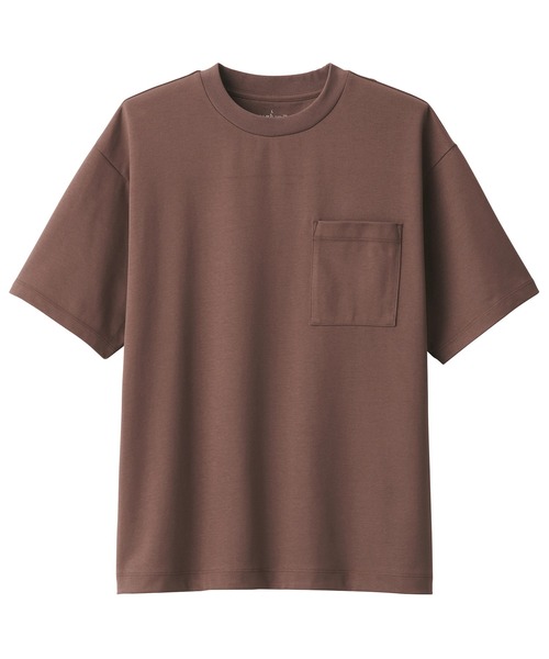 無印良品（ムジルシリョウヒン）の「紳士　涼感ＵＶカットワイド半袖Ｔシャツ（Tシャツ/カットソー・メンズ・ブラック/ホワイト/ライトグレー/ライトブルー/ライトピンク/グレー系/ブラウン系/スモーキーグリーン系/ダークグリーン/バーガンディー・S/M/L/XL）」の12枚目の写真