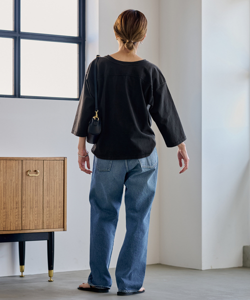 FRAMeWORK（フレームワーク）の「Champion/チャンピオン 別注FOOTBALL T（Tシャツ/カットソー・レディース・スミクロ/アイボリー/ネイビー/レッド・FREE）」の7枚目の写真