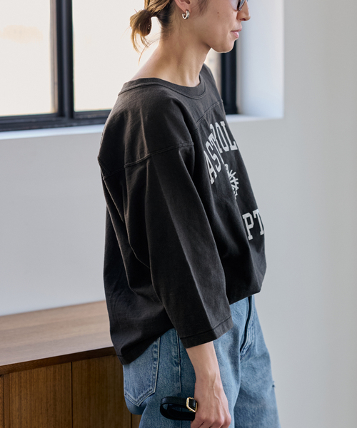 FRAMeWORK（フレームワーク）の「Champion/チャンピオン 別注FOOTBALL T（Tシャツ/カットソー・レディース・スミクロ/アイボリー/ネイビー/レッド・FREE）」の10枚目の写真