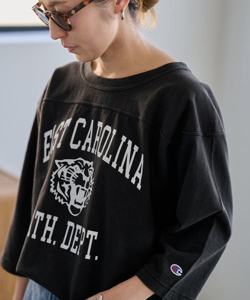 FRAMeWORK（フレームワーク）の「Champion/チャンピオン 別注FOOTBALL T（Tシャツ/カットソー・レディース・スミクロ/アイボリー/ネイビー/レッド・FREE）」の12枚目の写真