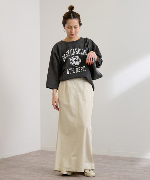 FRAMeWORK（フレームワーク）の「Champion/チャンピオン 別注FOOTBALL T（Tシャツ/カットソー・レディース・スミクロ/アイボリー/ネイビー/レッド・FREE）」の14枚目の写真