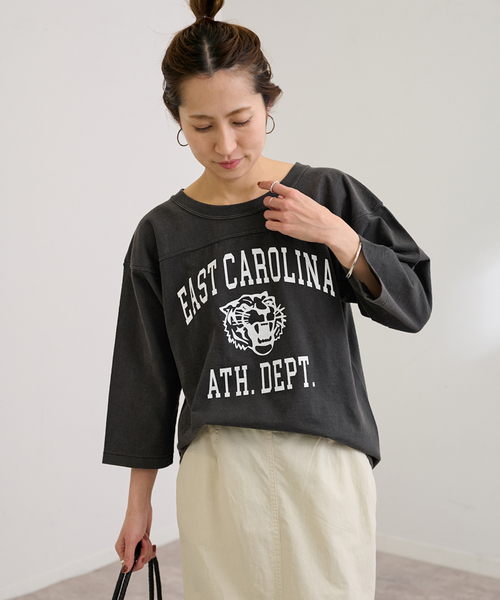 FRAMeWORK（フレームワーク）の「Champion/チャンピオン 別注FOOTBALL T（Tシャツ/カットソー・レディース・スミクロ/アイボリー/ネイビー/レッド・FREE）」の15枚目の写真