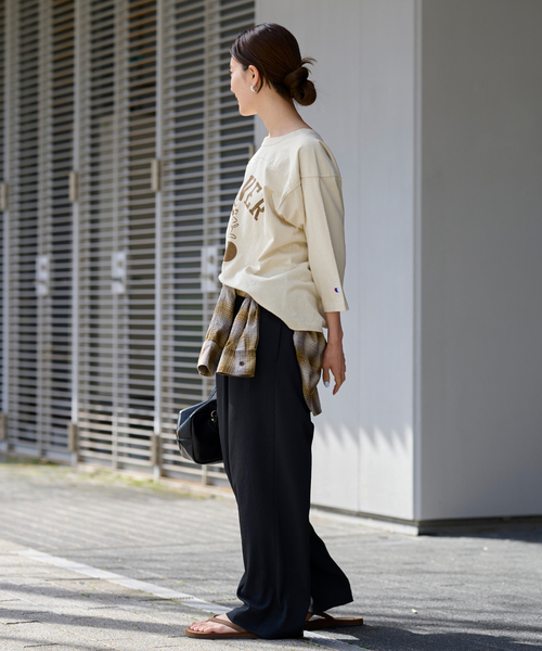 FRAMeWORK（フレームワーク）の「Champion/チャンピオン 別注FOOTBALL T（Tシャツ/カットソー・レディース・スミクロ/アイボリー/ネイビー/レッド・FREE）」の19枚目の写真