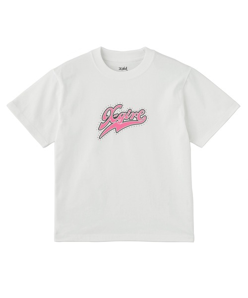 X-girl(エックスガール)の「RHINESTONE AND LOGO S/S TEE(Tシャツ/カットソー・レディース・ホワイト/ライトブルー/ブラック・L/S/M)」の9枚目の写真