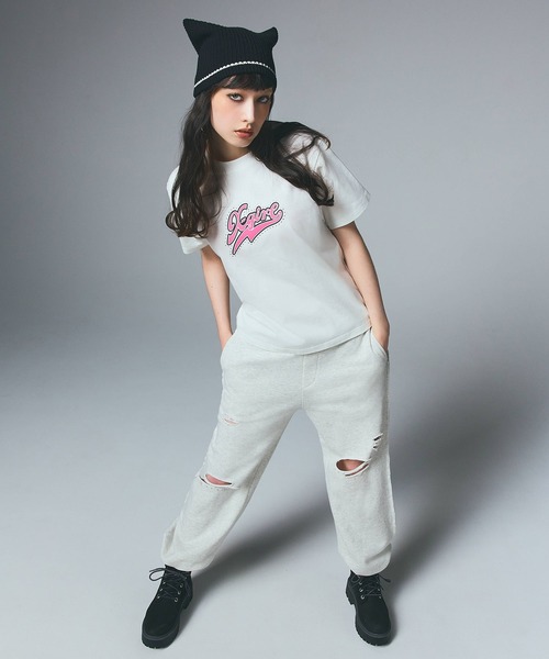 X-girl(エックスガール)の「RHINESTONE AND LOGO S/S TEE(Tシャツ/カットソー・レディース・ホワイト/ライトブルー/ブラック・L/S/M)」の10枚目の写真