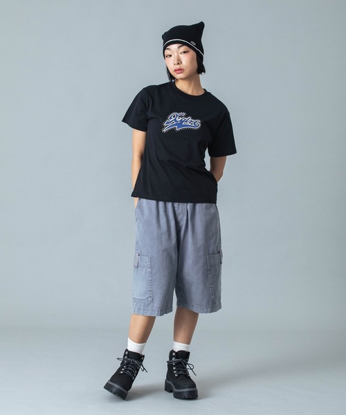 X-girl(エックスガール)の「RHINESTONE AND LOGO S/S TEE(Tシャツ/カットソー・レディース・ホワイト/ライトブルー/ブラック・L/S/M)」の11枚目の写真