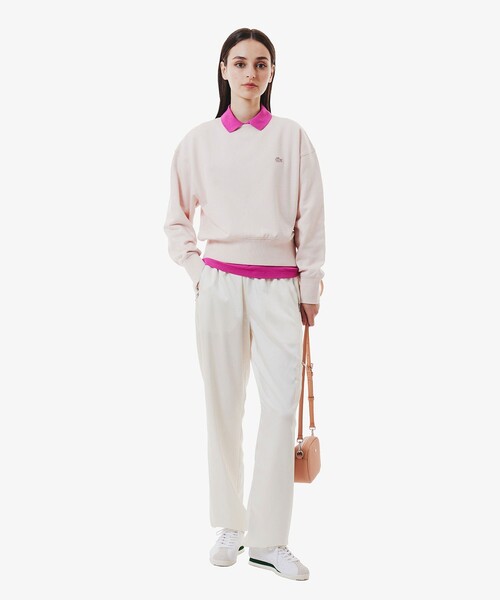 LACOSTE(ラコステ)の「クロップドクルーネックスウェット(スウェット・レディース・ライトピンク/ホワイト・36/34/40/38)」の22枚目の写真