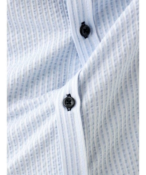 MK MICHEL KLEIN HOMME (エムケーミッシェルクランオム)の「【ストレッチ/イージーケア】サッカー織りシャツ(シャツ/ブラウス・メンズ・ネイビー/ダークインディゴブルー・46/48/51)」の7枚目の写真