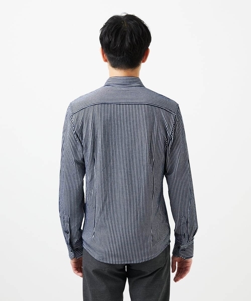 MK MICHEL KLEIN HOMME (エムケーミッシェルクランオム)の「【ストレッチ/イージーケア】サッカー織りシャツ(シャツ/ブラウス・メンズ・ネイビー/ダークインディゴブルー・46/48/51)」の16枚目の写真