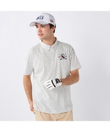 FILA GOLF/フィラ ゴルフ ゴルフウェア 接触冷感 UVカット ドライ ストレッチ ドット 半袖 シャツ Tシャツ