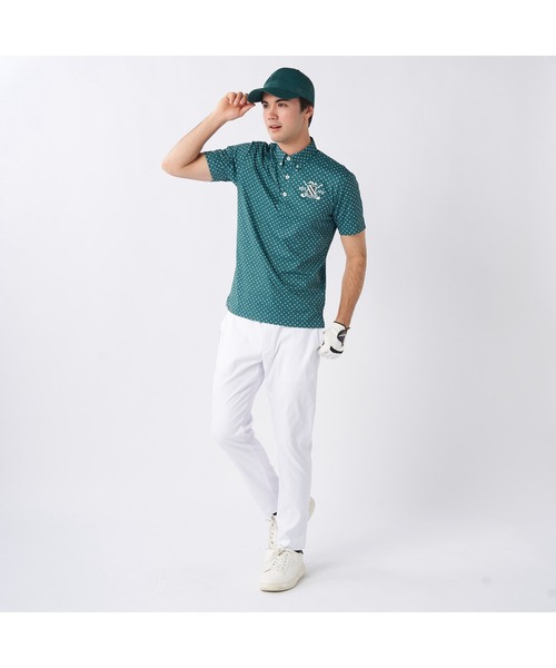 FILA GOLF(フィラゴルフ )の「FILA GOLF/フィラ ゴルフ ゴルフウェア 接触冷感 UVカット ドライ ストレッチ ドット 半袖 シャツ Tシャツ(Tシャツ/カットソー・メンズ・ダークグリーン/ホワイト/ネイビー・M/L/LL)」の16枚目の写真