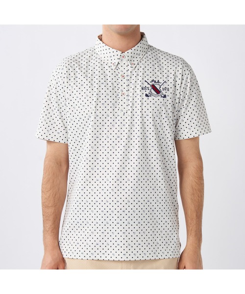 FILA GOLF(フィラゴルフ )の「FILA GOLF/フィラ ゴルフ ゴルフウェア 接触冷感 UVカット ドライ ストレッチ ドット 半袖 シャツ Tシャツ(Tシャツ/カットソー・メンズ・ダークグリーン/ホワイト/ネイビー・M/L/LL)」の8枚目の写真