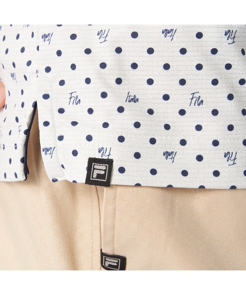 FILA GOLF(フィラゴルフ )の「FILA GOLF/フィラ ゴルフ ゴルフウェア 接触冷感 UVカット ドライ ストレッチ ドット 半袖 シャツ Tシャツ(Tシャツ/カットソー・メンズ・ダークグリーン/ホワイト/ネイビー・M/L/LL)」の12枚目の写真
