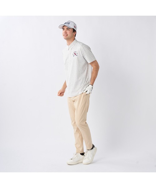 FILA GOLF(フィラゴルフ )の「FILA GOLF/フィラ ゴルフ ゴルフウェア 接触冷感 UVカット ドライ ストレッチ ドット 半袖 シャツ Tシャツ(Tシャツ/カットソー・メンズ・ダークグリーン/ホワイト/ネイビー・M/L/LL)」の7枚目の写真