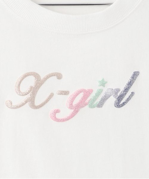 X-girl Stages（エックスガールステージス）の「【人気商品再入荷】【直営店で取り扱い無し】ラメ発泡プリントロゴ半袖Tシャツ（Tシャツ/カットソー・キッズ・オフホワイト/ピンク・130cm/120cm/90cm/140cm/110cm/100cm）」の11枚目の写真