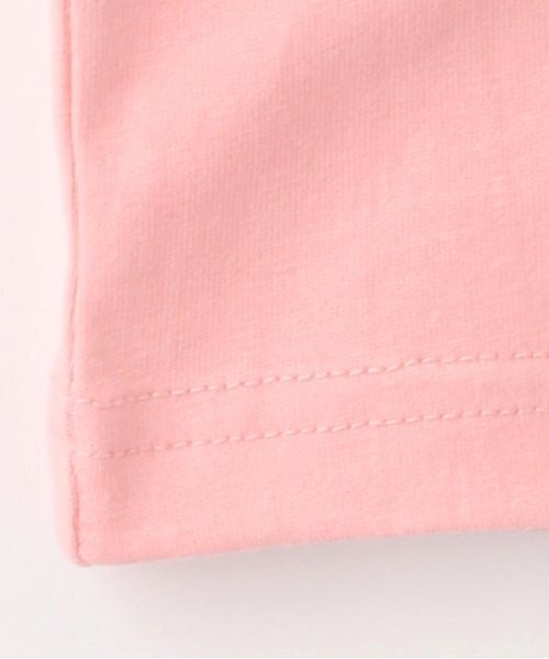 X-girl Stages（エックスガールステージス）の「【人気商品再入荷】【直営店で取り扱い無し】ラメ発泡プリントロゴ半袖Tシャツ（Tシャツ/カットソー・キッズ・オフホワイト/ピンク・130cm/120cm/90cm/140cm/110cm/100cm）」の5枚目の写真